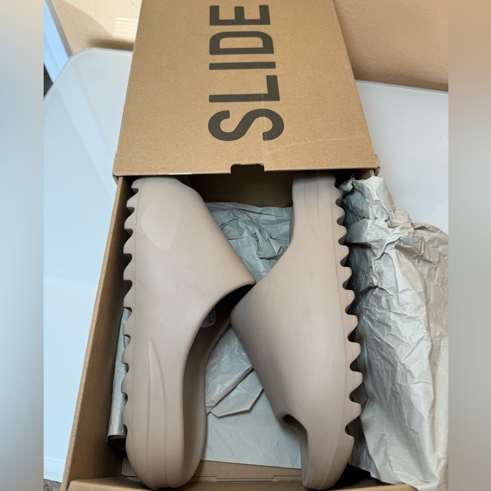 Yeezy slides tan color size 11